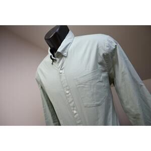 Topman Dress Shirt Green Long Sleeve Stretch Casual Button Up Mens Sz Large